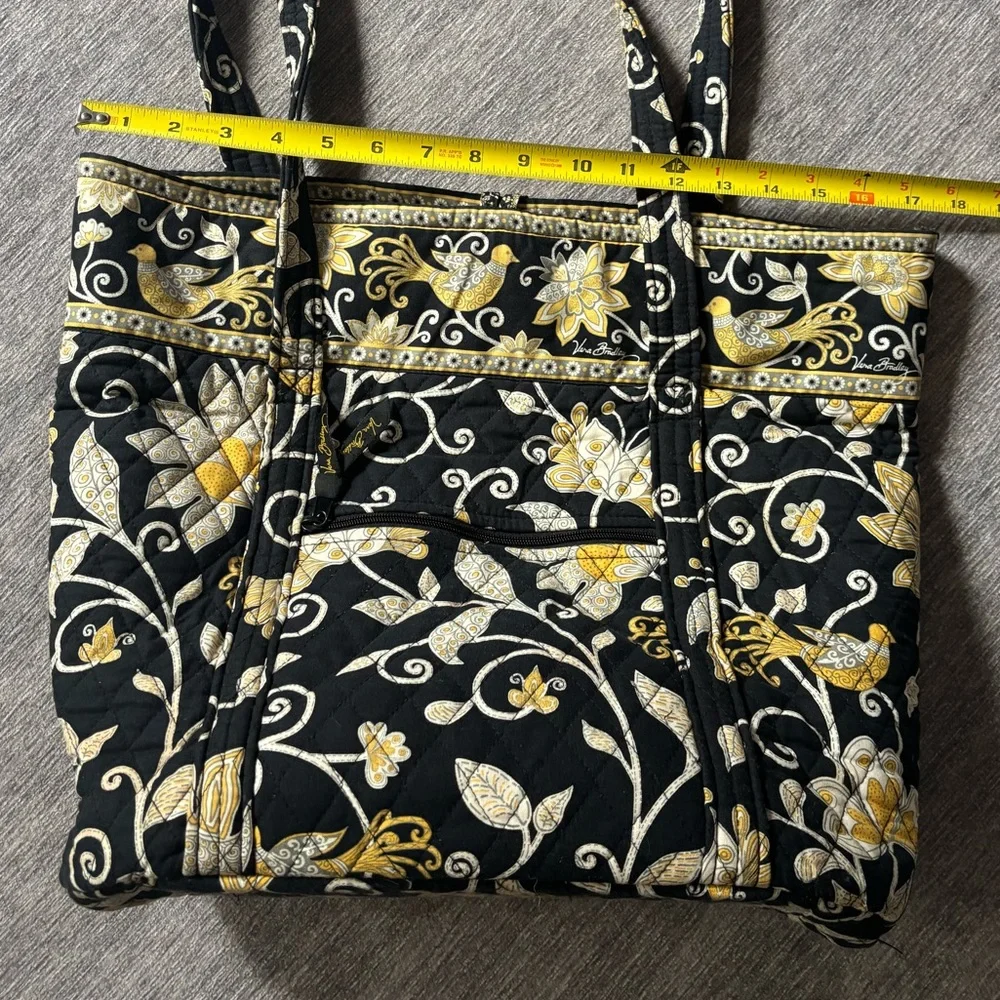 Vera Bradley Black and Gold Floral Tote - Picture 8 of 8